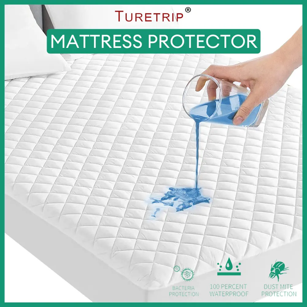 Waterproof Thicken Mattress Pad Protector Skin-Friendly Durable Fitted  Sheet Bed Cover Latex Mat Cover 150x200