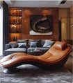 Lounger Lounger Lounger Lounger Italian light luxury senior super comfortable living room single leather sofa chair preview-4