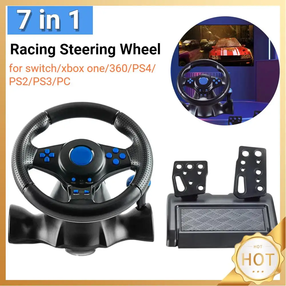 Racing Steering Wheel Dual Clutch Launch Control Game Racing Wheel Controller for Switch/xbox One/360/PS4/PS2/PS3/PC-animated-img