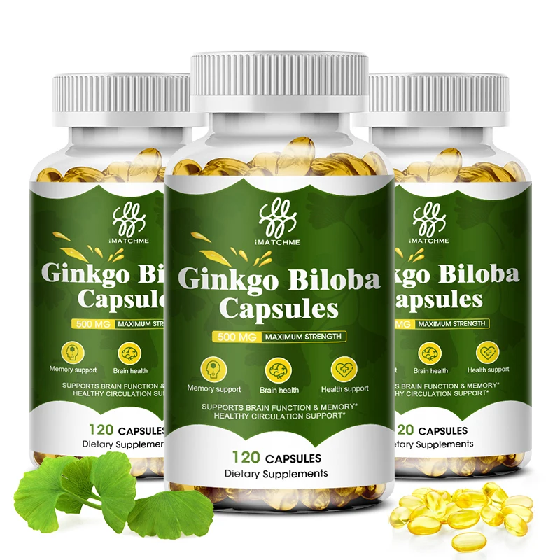 iMATCHME Ginkgo Biloba Extract, Improves Brain, Memory, Improves Circulation, Improves Cognitive Function, Increases Energy-animated-img