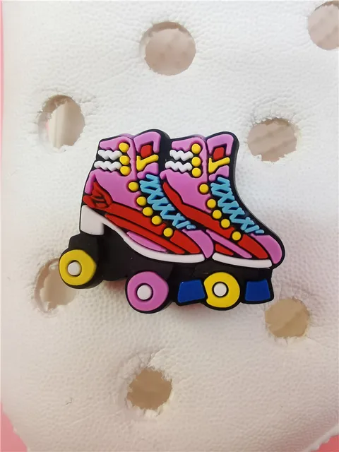 Design Roller Skates Shoe Charms Funny Adult Kids Shoes Accessories  Decorations Badges For Croc Pins PVC Buckle jibz Party Gifts