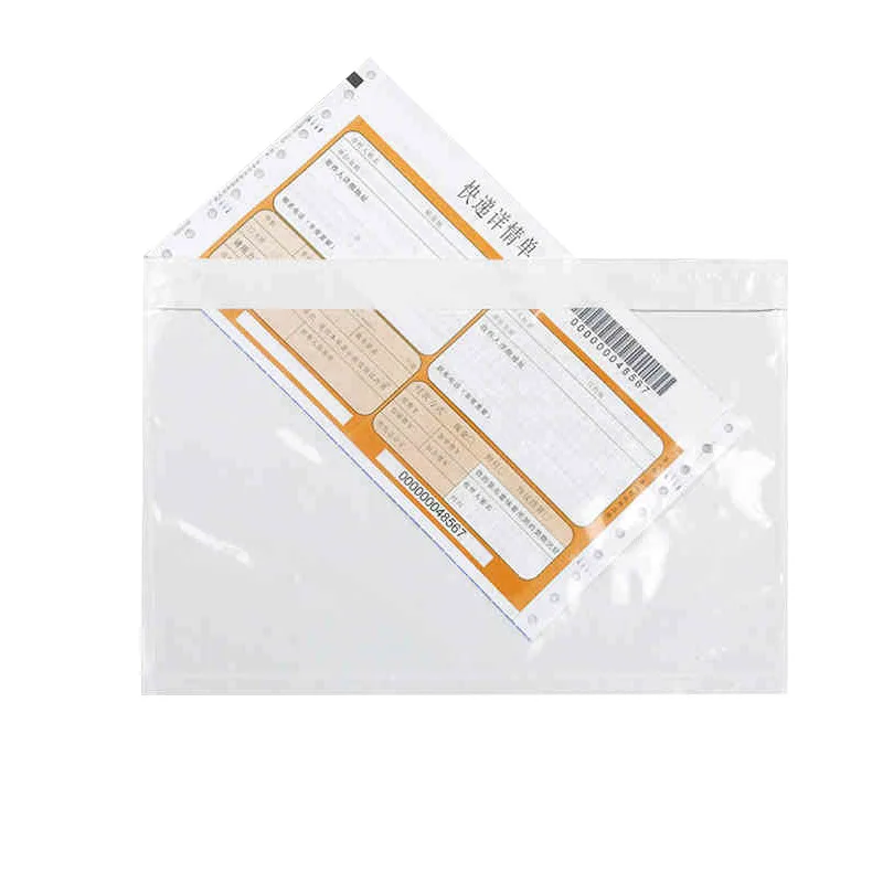 100PCS Transparent Envelope Clear With Packing List Enclosed Printing Pouch Envelope Bag for Invoice Packing Slip-animated-img