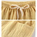 Toddler Boy Shorts Cotton Linen 2024 Solid Children's Shorts for Girls Baby 3 to 6 9 12 18 24 Months Summer Short Pants Bottoms preview-4