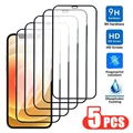 5Pcs 9H Protection Glass For Apple iPhone 12 13 Mini 14 15 Plus 11 Pro Max X XS XR Screen Protector For iphone SE 2020 2022 Film