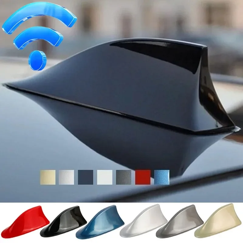 Car Radio Shark Fin Car Shark Antenna Radio FM Signal Design for All Automobiles Aerials Auto Exterior Styling Replacement Parts-animated-img