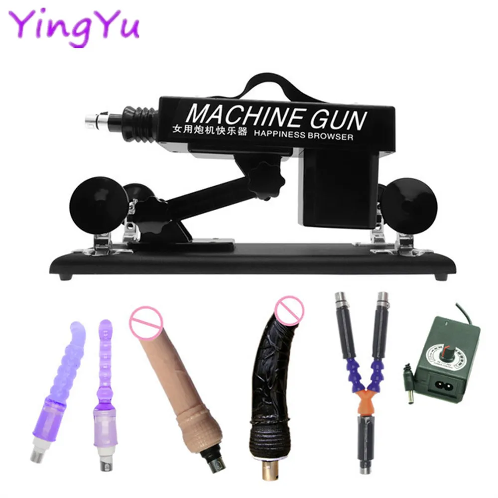 קנו אביזרי מין | Sex Machine for Women Vibrating Female Massager with Dildo  Plugs Adult Sex Game Tool Dildo Machine Gun Metal Nozzles Sex Toys