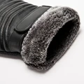 Gloves Winter MEN'S Fur Mouth Plush Insulation Gloves Outdoor Cycling Motorcycle PU Touch Screen Cotton Gloves preview-2