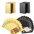 New 24K Gold Playing Cards Plastic Poker Game Deck Foil Pokers Pack Magic Waterproof Card Gift Collection Gambling Board Game