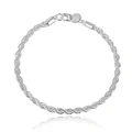 Charm 925 sterling silver Accessories Men 4MM 40-60cm 2PCS Rope Chain Necklace Bracelet Women Fashion Wedding Gift Jewelry preview-1