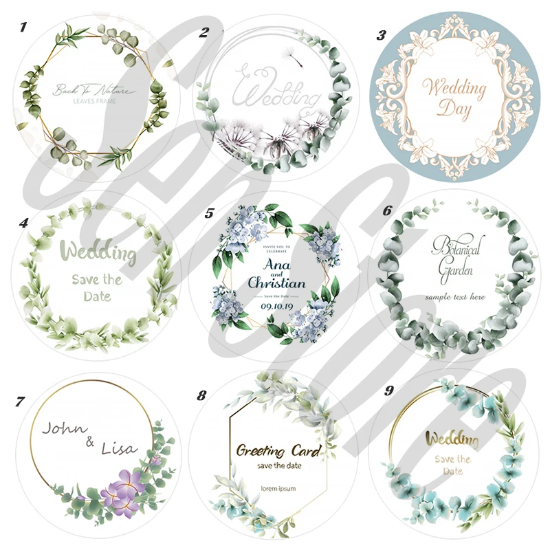Wedding Transparent Stickers With Foil, Personalized Gold Stickers