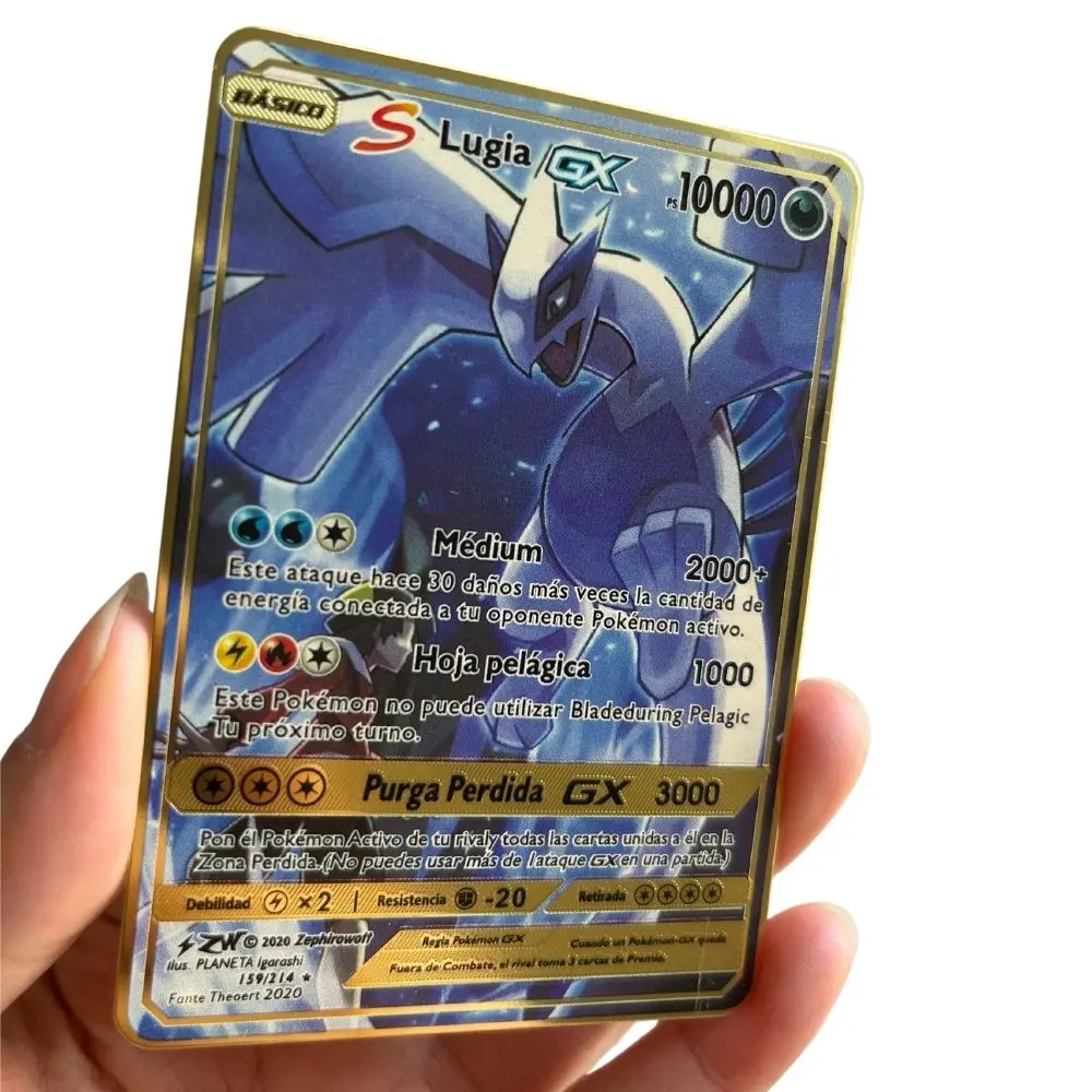 2023 new 10000 Arceus Vmax Gx gold pocket monster card Spanish iron metal  Pokmo Letters children's gift game collection card
