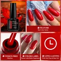 MEET ACROSS 7ml Red Gel Nail Polish Crystal Semi Permanent Soak Off UV Gel Varnish Nail Art Manicure Base Matte Top Coat Vernis preview-4