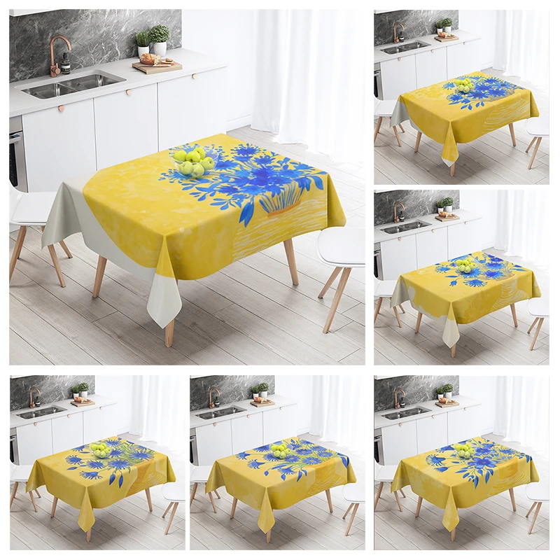 Home tablecloths dining decoration and rectangular table accessories waterproof cloth Anti-stain nordic boho morandi abstract-animated-img