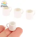 4Pcs 1:12 Dollhouse Miniature Cup White Mug Water/Drink Cup Tea Cup Model Kids Pretend Play Toy Doll House Decor Accessories