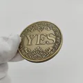 1PC Bronze Yes or No Commemorative Coin Souvenir Non-currency Coins Game Prop Challenge Coins Collection Decoration Crafts preview-3