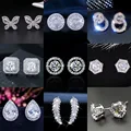 2022 Fashion Trendy Butterfly Silver Color Korean Stud Earring for Women Wedding Cute Gothic Drop Earing Party Gift Wholesale Z5 preview-2