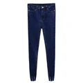 New Slim Stretch High Waist Skinny Jeans Female Scratch Worn Feet Vintage Black Blue Pencil Pants Women Jeans XL preview-3