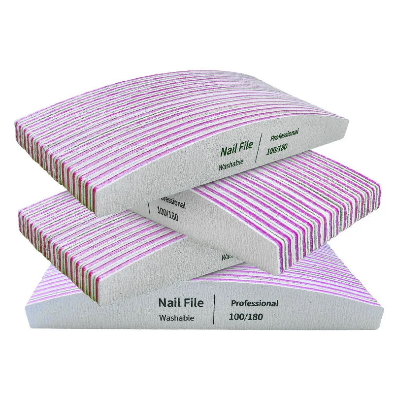 Nail File 100 to 180 Professional Tools Emery for Manicure Lime 240 Sandpaper Gel Polishing Files for Nails Buffers Set Polisher-animated-img