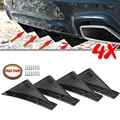 Curved-shaped Rear Bumper Lip Diffuser 4pcs Shark Fins Aprons Cover Stickers For Civic Sedan 4Dr 2016-2020 Decora Accessory preview-4