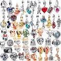 Disney Mickey Minnie Ice and Snow Princess Cartoon Series Pendant DIY Large Hole Zinc Alloy Charm Jewelry preview-1