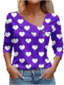 T Shirt For Women Fashion Long Sleeve Tops Heart Print Pulovers Elegant Shirts & Blouses Autumn Youthful Woman Clothes 2023 preview-2