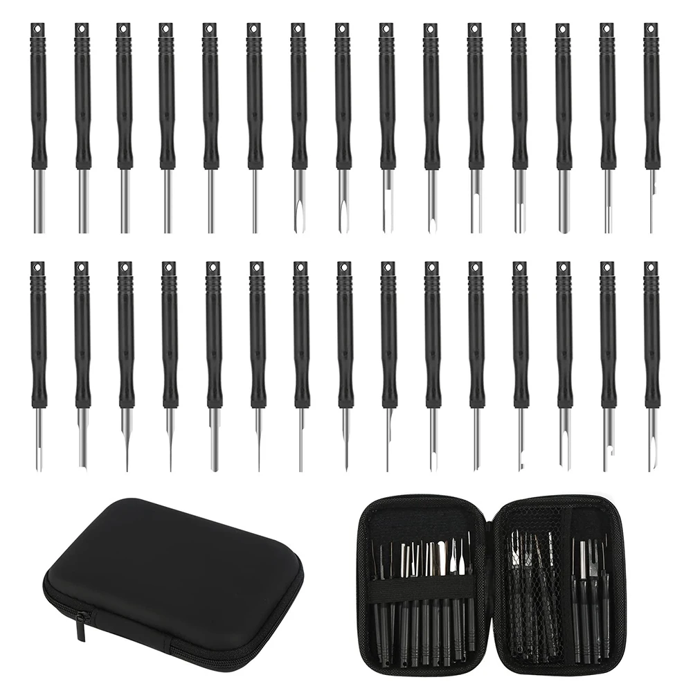 30Pcs Car Cable Plug Removal Tool Repair Inspection Tools Auto Cable Plug Remove Pin Puller Wire Crimp Disassembly Tools-animated-img