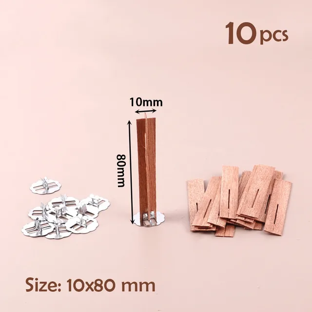 10pcs 3-10cm Length Cross Wooden Wood Candle Wicks Candle Wick Core With  Bases For DIY