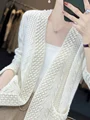 Spring Autumn 100% Pure Merino Wool Women’s Cardigan V-neck Twist Flower Cashmere Knitwear Female Sweater Fashion Top preview-2