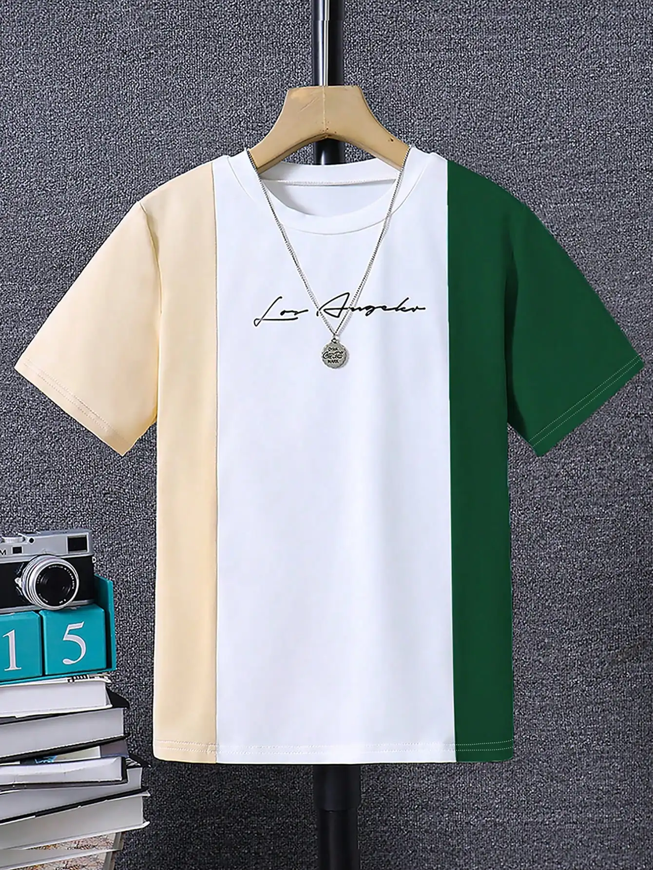 Short Sleeved T-Shirt For Boys Aged 7-13, Contrasting Colors In Summer, Fashionable And Affordable Children's Casual Top-animated-img