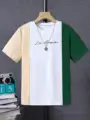 Short Sleeved T-Shirt For Boys Aged 7-13, Contrasting Colors In Summer, Fashionable And Affordable Children's Casual Top