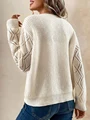 Autumn Winter Women's Sweater Fashion Knitted Long Sleeve Tops White Lace V-neck Pullovers Casual New In Knitwears 2024 preview-3