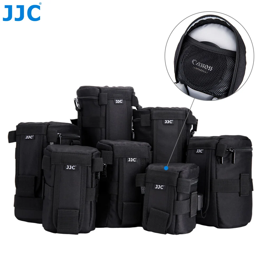 JJC Camera Lens Bag &Belt Waterproof Lens Case Storage Pouch for Canon Nikon Sony Fujifilm DSLR Backpack Photography Accessories-animated-img