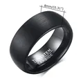 Punk Vintage Stainless Steel Black Ring for Men Fashion Charm Jewelry Wedding Engagement Band Quality Brushed Ring Accessory preview-5