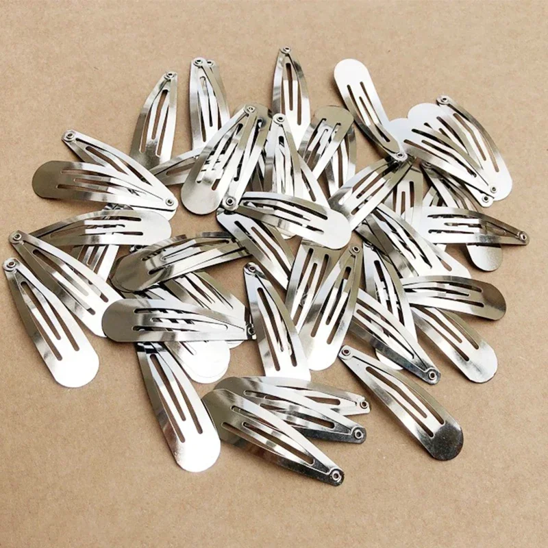 10-50pcs Simple Silver Hair Clips BB Snap Hairpins Base for DIY Handmade Barrettes Y2K Women Girls Styling Tools Accessories-animated-img