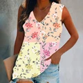 Oil Painting Flowers 3D Print Tank Tops Women Summer Streetwear Oversized V-Neck Vest Off Shoulder Sleeveless Woman Camisole