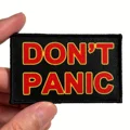 DON'T PANIC  Patch with Hook and Loop Backing, Fabric Applique for Clothing and Accessories, Handcrafted Edge Detailing preview-3