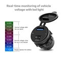 Fast Charger QC3.0 USB Charging Socket for 12V 24V Car USB Outlet Waterproof Charger Socket with Voltage Display Voltmeter preview-2