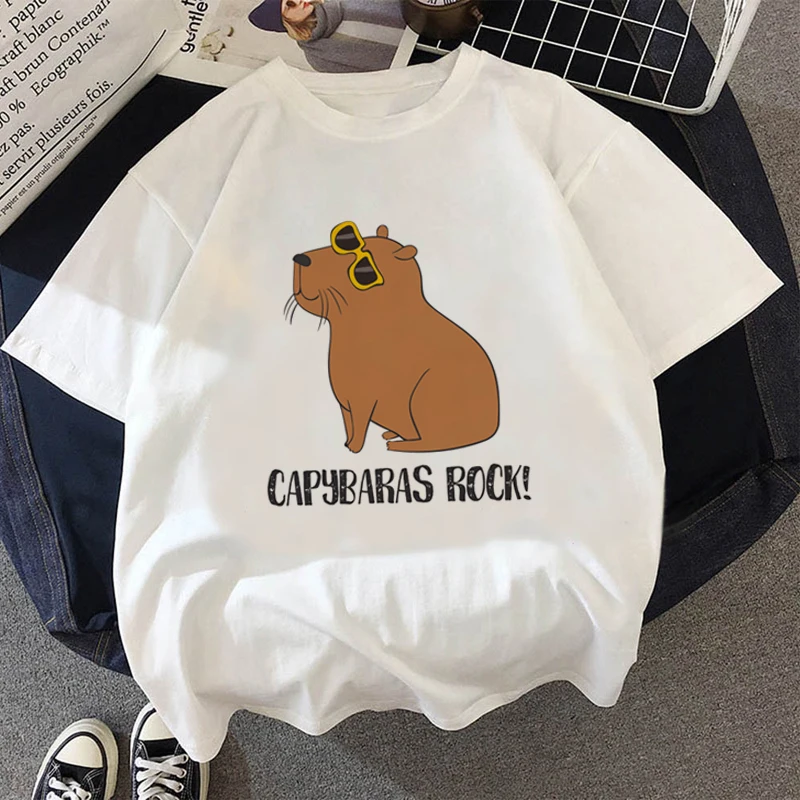 Capybara EU Szie T Shirt Funny Capibara Harajuku Tees Tops Men/women  Fashion T-shirt Cartoon Mange Y2k 90s Grunge Tshirt Clothes - AliExpress