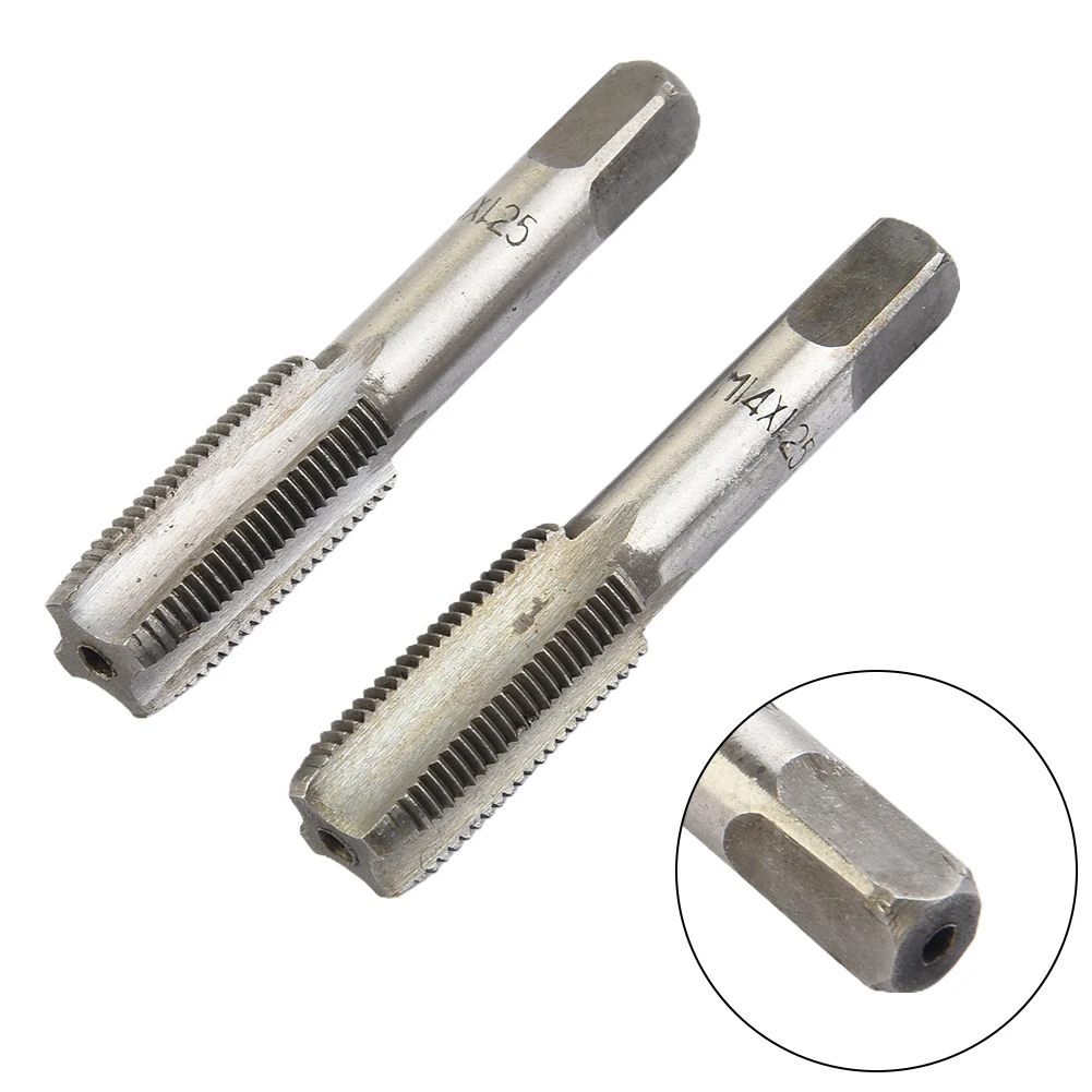 2Pcs HSS 14mm X 1.25 Metric Taper & Plug Tap Right Hand Thread M14 X 1.25mm Pitch High Speed Steel M14 Threads 80mm Taps-animated-img