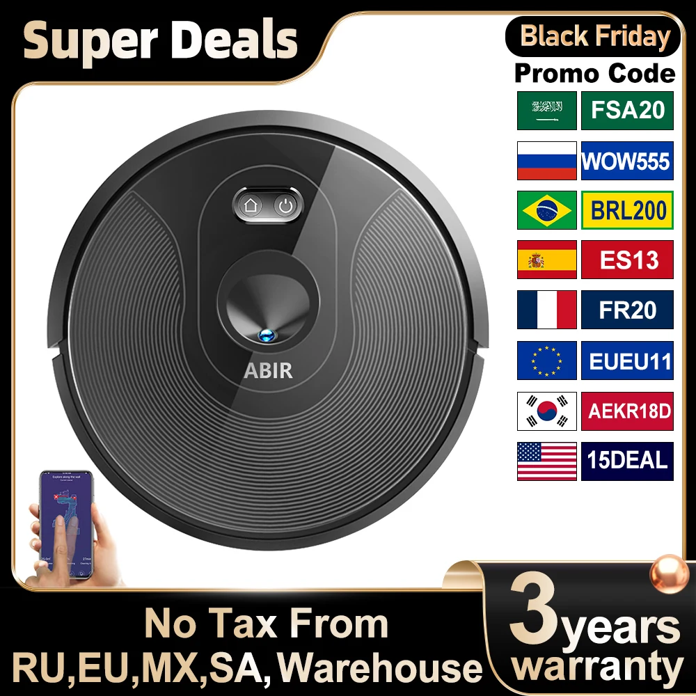 Купить Бытовая техника ABIR X6 Robot Vacuum Cleaner, Visual