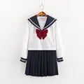 Japanese School Uniform Skirt Sailor Outfit Costumes JK Uniform Suit Girls Pleated Skirt Anime Cosplay Schoolgirl Uniform Tops preview-2