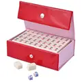Mahjong Set 144 Tiles Mahjong Portable Folding Wooden Boxes Majiang Set Travel Table Game Entertainment Indoor Board Games