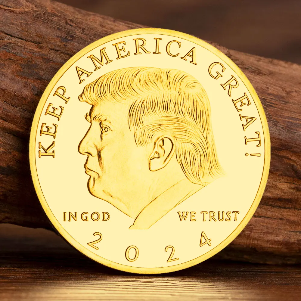 Keep America Great 47th President of The United States Souvenir Coin 2024 Trump Commemorative Coins Gift Golden Plated Craft-animated-img