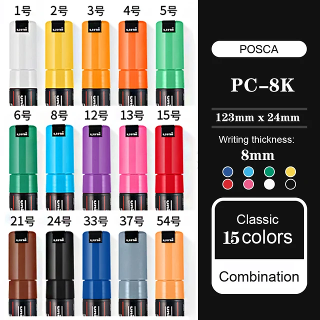 1pcs UNI Posca Graffiti Advertising Marker Art Supplies PC-1M 3M 5M  Graffiti Acrylic Marker POP Poster Pen / Permanent Paint Pen
