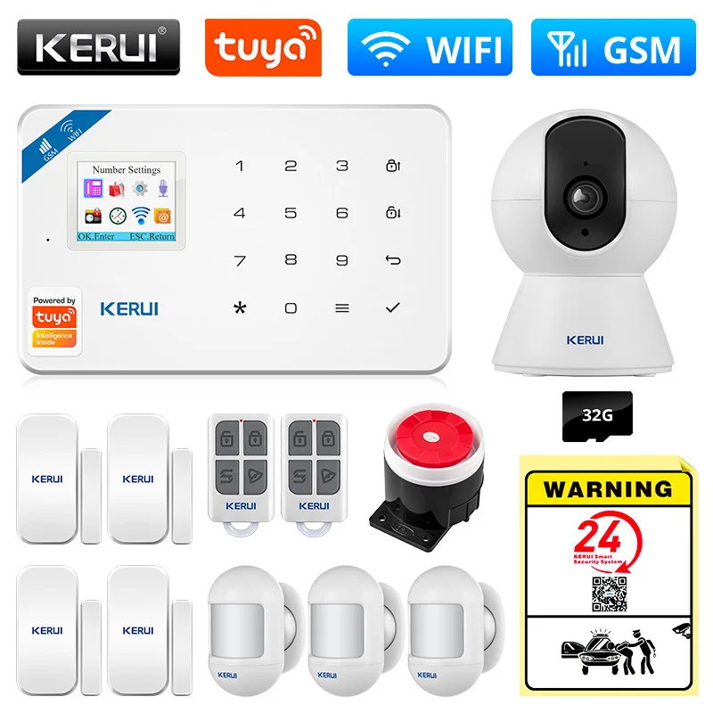 Купить Охранная сигнализация | KERUI Wireless Smart Home WIFI 2G GSM 4G ...