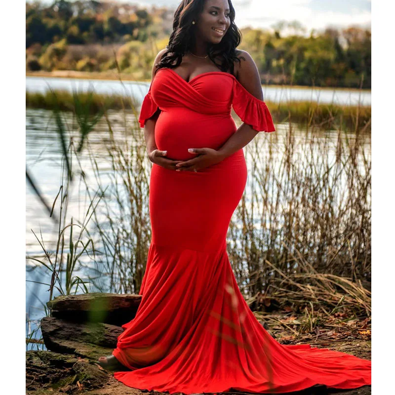 Shoulderless Maternity Dresses 