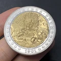 US 1901 three skull pirate two tone Hobo coin, gold and silver collectible commemorative coin, replica home decoration preview-2