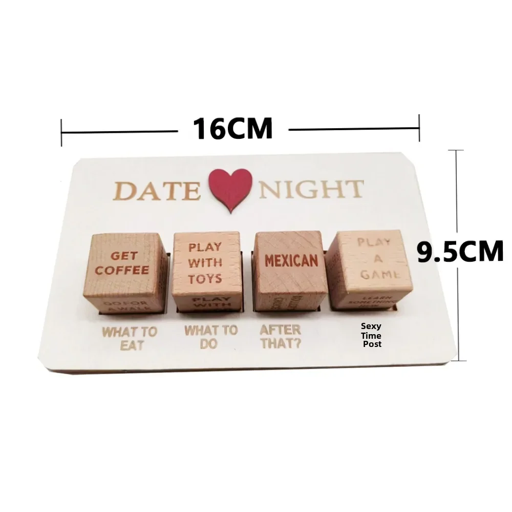 Date Night Dice After Dark Wooden Die Couple's Night Out Dice Game Valentine's Day Gift For Love In The Dark preview-3