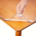 Clear PVC Desk Protector 1.5mm Clear Table Protector Non-Slip Easy to Clean Desk Protector Mat Clear