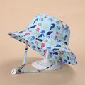 Children Hat Toddler Boys Girls Summer Cartoon Panama Sun Hat Baby Beach Fisherman Bucket Hat Kids Ear Cover Caps 0-8 Years preview-3